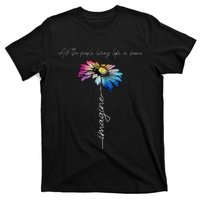 All The People Imagine Living Life In Peace Vintage Flower T-Shirt