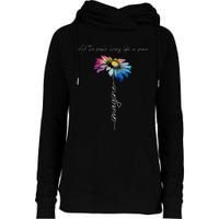 All The People Imagine Living Life In Peace Vintage Flower Womens Funnel Neck Pullover Hood