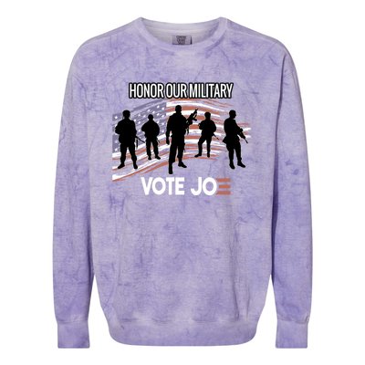 Anti Trump Pro Military Vote Joe Biden Honor Fallen Soldiers Gift Colorblast Crewneck Sweatshirt