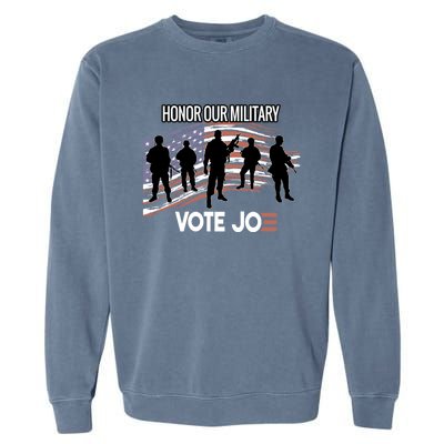 Anti Trump Pro Military Vote Joe Biden Honor Fallen Soldiers Gift Garment-Dyed Sweatshirt