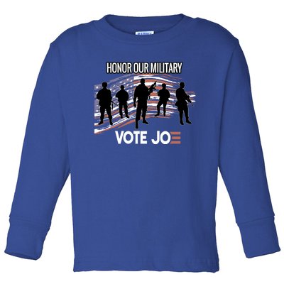 Anti Trump Pro Military Vote Joe Biden Honor Fallen Soldiers Gift Toddler Long Sleeve Shirt