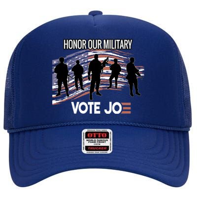 Anti Trump Pro Military Vote Joe Biden Honor Fallen Soldiers Gift High Crown Mesh Back Trucker Hat