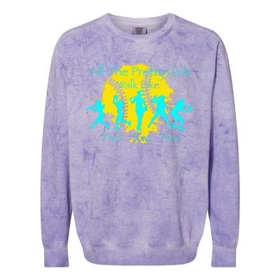 All The Pretty Walk Like This Softball Colorblast Crewneck Sweatshirt