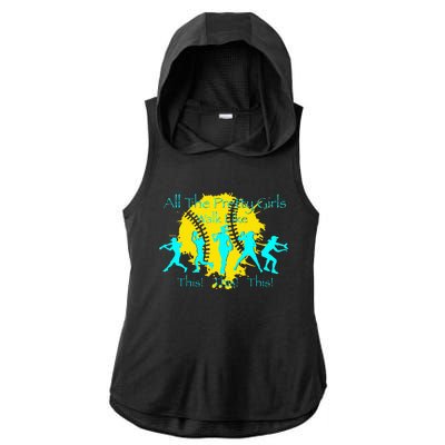 All The Pretty Walk Like This Softball Ladies PosiCharge Tri-Blend Wicking Draft Hoodie Tank