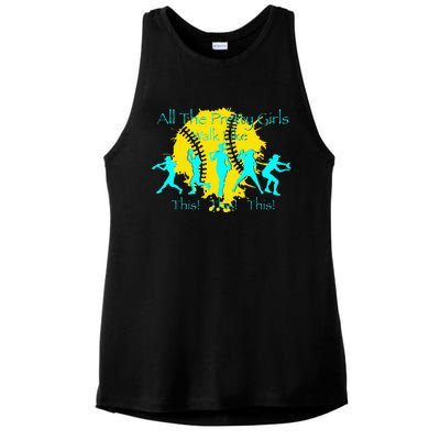 All The Pretty Walk Like This Softball Ladies PosiCharge Tri-Blend Wicking Tank