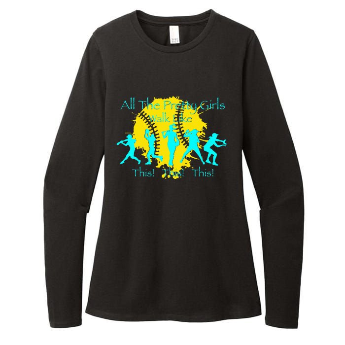 All The Pretty Walk Like This Softball Womens CVC Long Sleeve Shirt