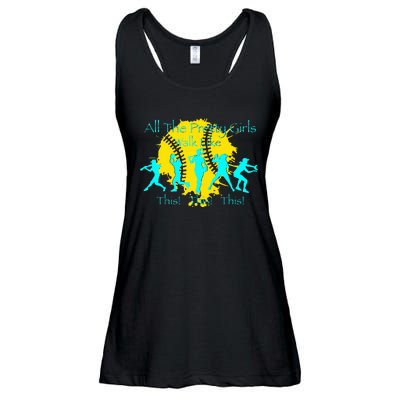 All The Pretty Walk Like This Softball Ladies Essential Flowy Tank