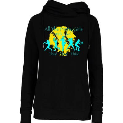 All The Pretty Walk Like This Softball Womens Funnel Neck Pullover Hood