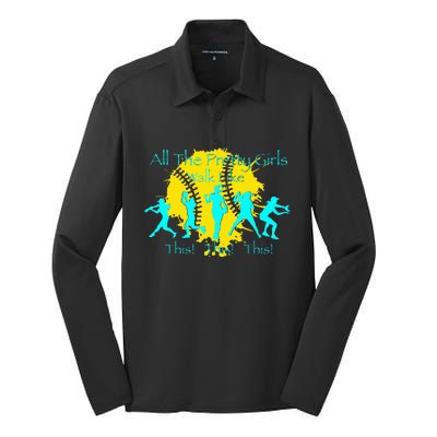 All The Pretty Walk Like This Softball Silk Touch Performance Long Sleeve Polo