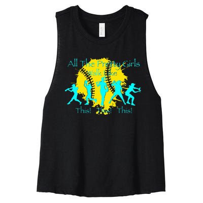 All The Pretty Walk Like This Softball Women's Racerback Cropped Tank