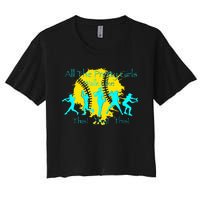 All The Pretty Walk Like This Softball Women's Crop Top Tee