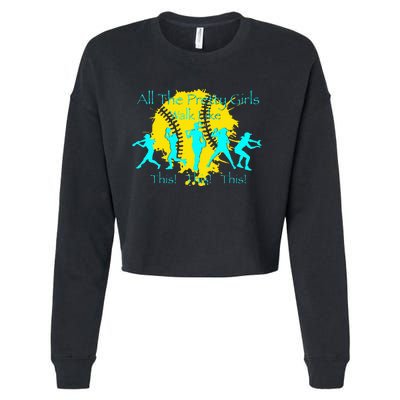 All The Pretty Walk Like This Softball Cropped Pullover Crew