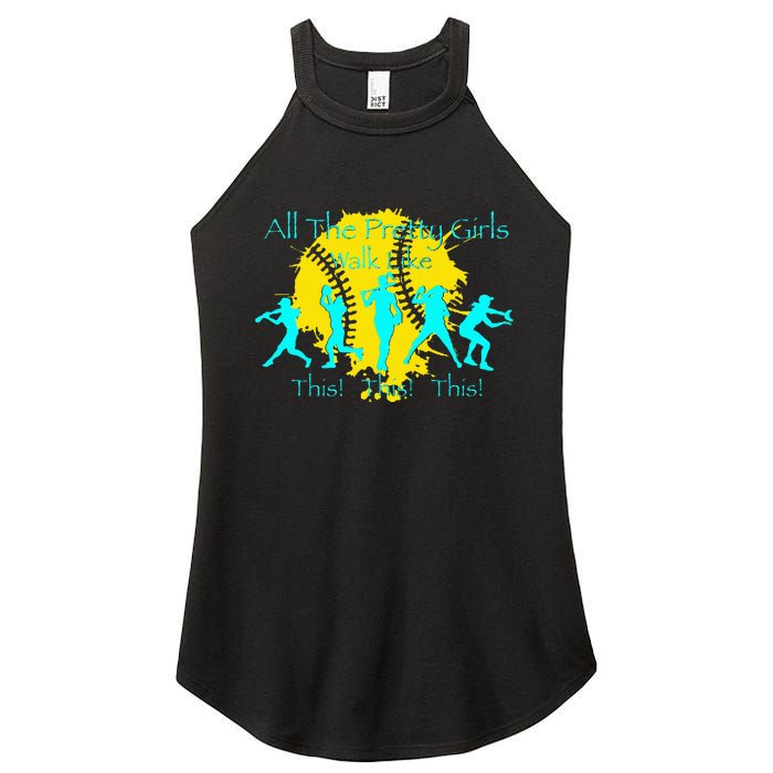 All The Pretty Walk Like This Softball Women's Perfect Tri Rocker Tank