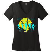 All The Pretty Walk Like This Softball Women's V-Neck T-Shirt