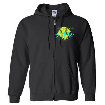 All The Pretty Walk Like This Softball Full Zip Hoodie