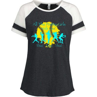 All The Pretty Walk Like This Softball Enza Ladies Jersey Colorblock Tee