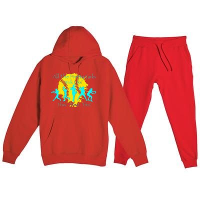 All The Pretty Walk Like This Softball Premium Hooded Sweatsuit Set