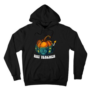 Art Teacher Pumpkin Halloween Starry Night Van Gogh Hoodie