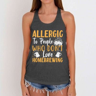 Allergic To People Who Don't Love Homebrewing Gift Women's Knotted Racerback Tank