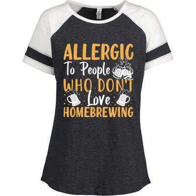 Allergic To People Who Don't Love Homebrewing Gift Enza Ladies Jersey Colorblock Tee