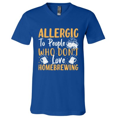 Allergic To People Who Don't Love Homebrewing Gift V-Neck T-Shirt