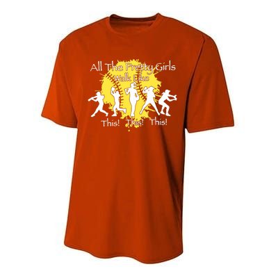 All The Pretty Walk Like This Softball Baseball Performance Sprint T-Shirt