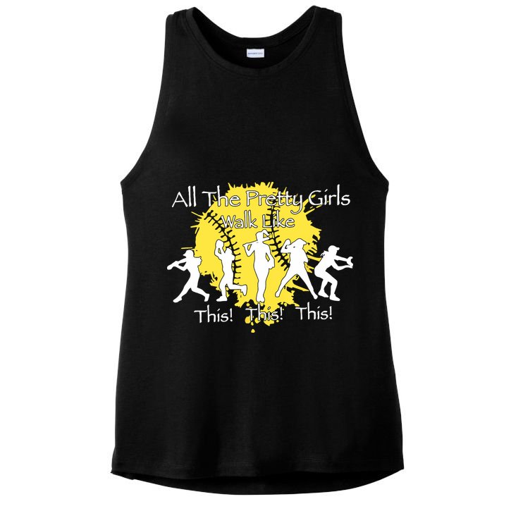 All The Pretty Walk Like This Softball Baseball Ladies PosiCharge Tri-Blend Wicking Tank