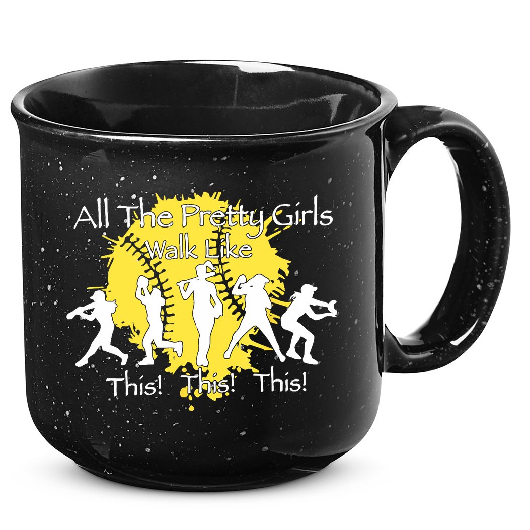 All The Pretty Walk Like This Softball Baseball 15oz Campfire Ceramic Mug