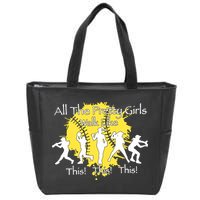 All The Pretty Walk Like This Softball Baseball Zip Tote Bag