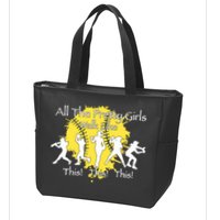 All The Pretty Walk Like This Softball Baseball Zip Tote Bag