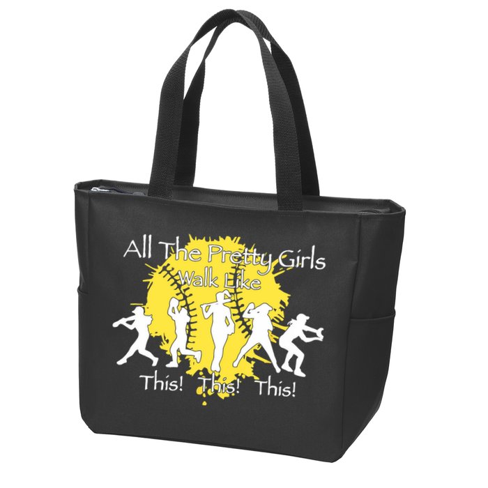 All The Pretty Walk Like This Softball Baseball Zip Tote Bag