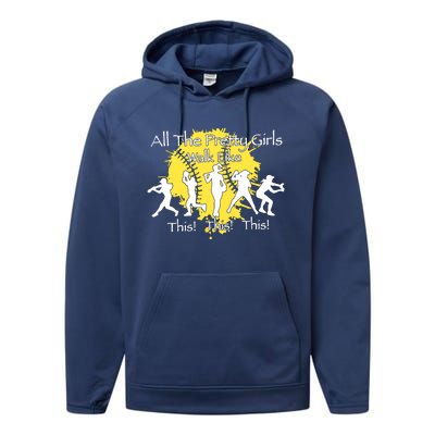 All The Pretty Walk Like This Softball Baseball Performance Fleece Hoodie