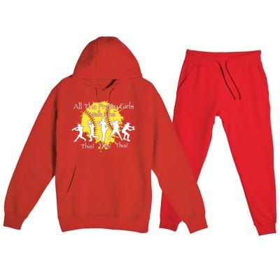 All The Pretty Walk Like This Softball Baseball Premium Hooded Sweatsuit Set