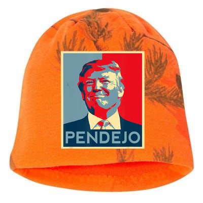 Anti Trump Pendejo Trump Usa American President Picture Kati - Camo Knit Beanie