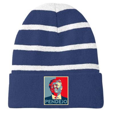 Anti Trump Pendejo Trump Usa American President Picture Striped Beanie with Solid Band