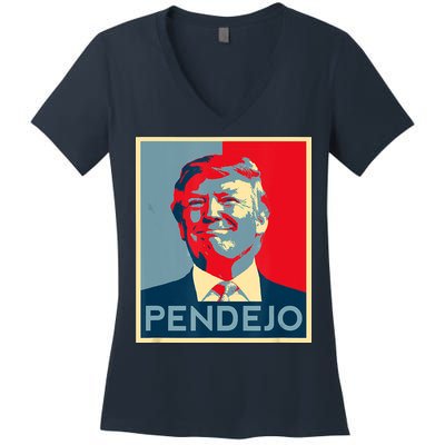 Anti Trump Pendejo Trump Usa American President Picture Women's V-Neck T-Shirt