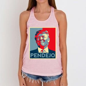 Anti Trump Pendejo Trump Usa American President Picture Women's Knotted Racerback Tank