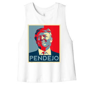 Anti Trump Pendejo Trump Usa American President Picture Women's Racerback Cropped Tank