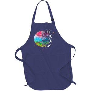 All The Pretty Walk Like This Funny Baseball Softball Full-Length Apron With Pockets