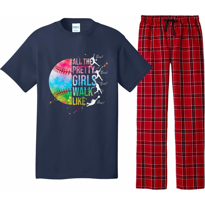 All The Pretty Walk Like This Funny Baseball Softball Pajama Set