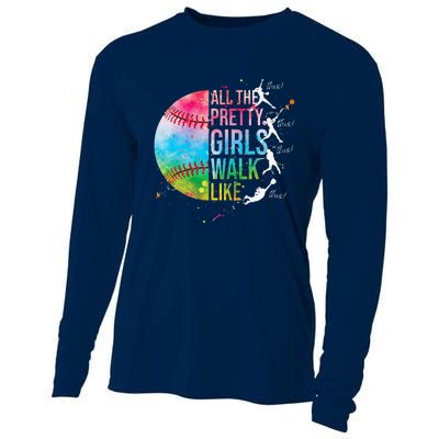 All The Pretty Walk Like This Funny Baseball Softball Cooling Performance Long Sleeve Crew