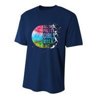 All The Pretty Walk Like This Funny Baseball Softball Performance Sprint T-Shirt