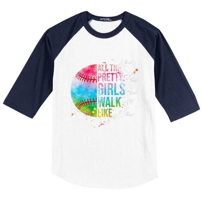 All The Pretty Walk Like This Funny Baseball Softball Baseball Sleeve Shirt