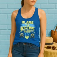 Anti Trump Pro Ukraine Blame The Victim Womens Tank Top