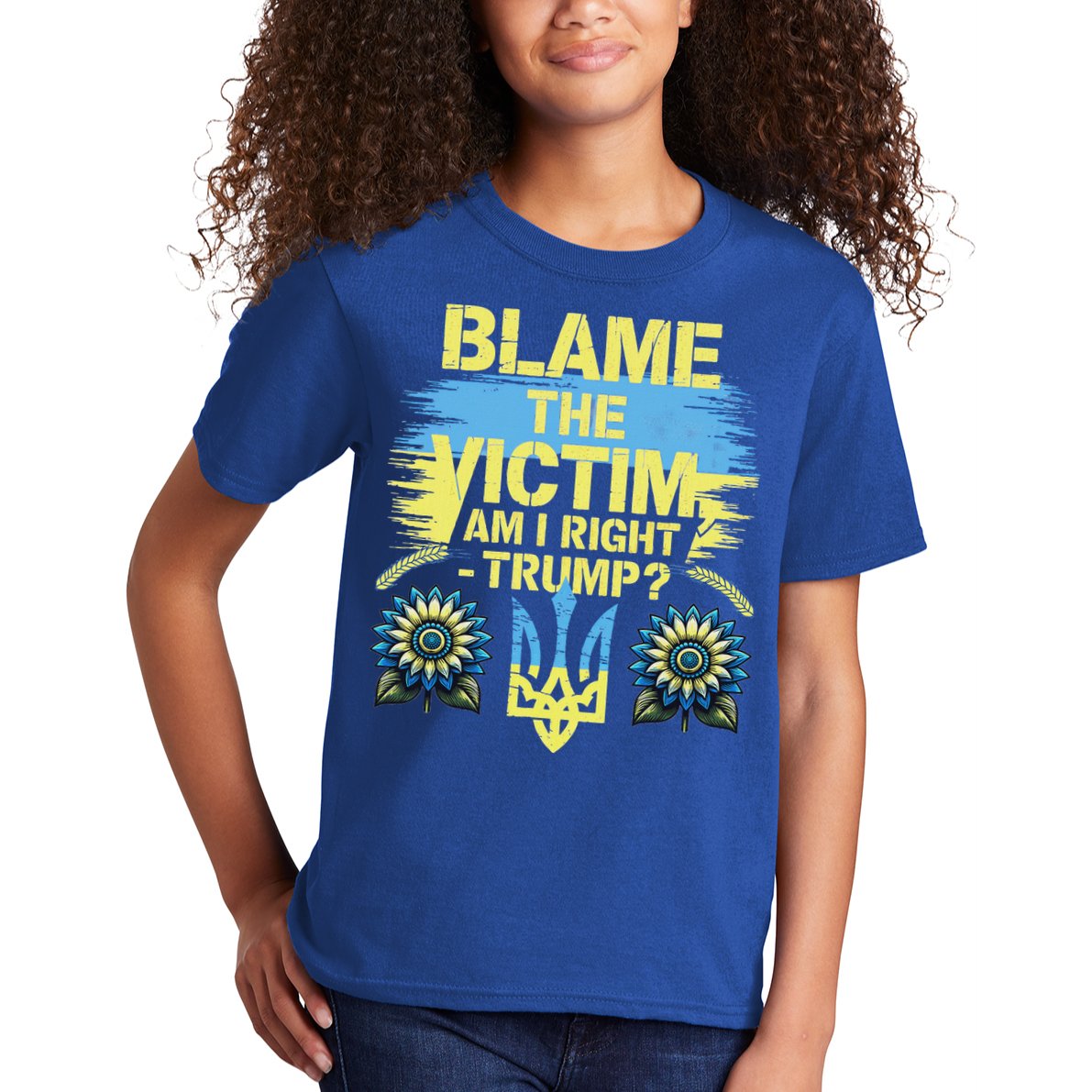 Anti Trump Pro Ukraine Blame The Victim Kids T-Shirt