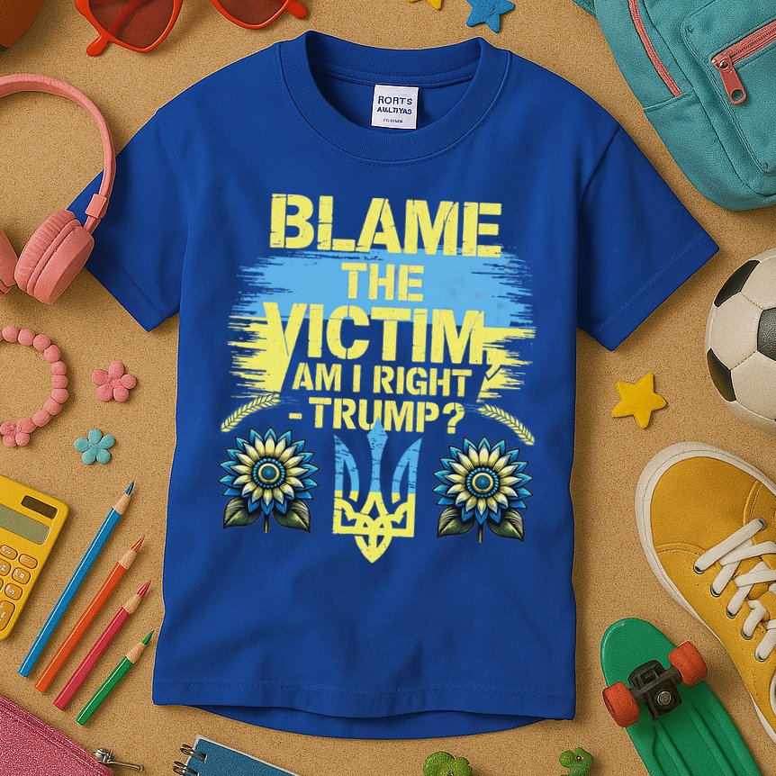 Anti Trump Pro Ukraine Blame The Victim Kids T-Shirt