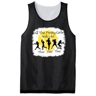 All The Pretty Girl Walk Like This Funny Baseball Girl Mesh Reversible Basketball Jersey Tank