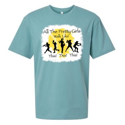 All The Pretty Girl Walk Like This Funny Baseball Girl Sueded Cloud Jersey T-Shirt