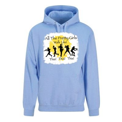 All The Pretty Girl Walk Like This Funny Baseball Girl Unisex Surf Hoodie