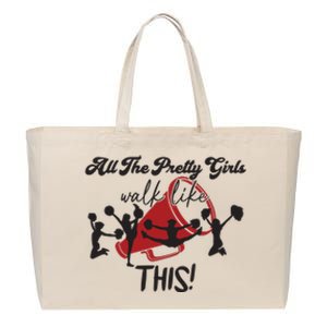 All The Pretty Girls Walk Like This Cheer Cotton Canvas Jumbo Tote